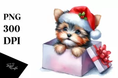 Watercolor Yorkshire Terrier, Expressive Face PNG Product Image 1