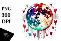 Colorful Moon with Blood and Hearts Product Image 1