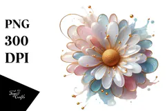 Shiny Daisy with Golden Insets, PNG Product Image 1