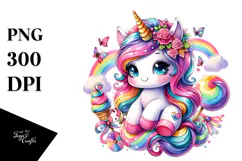 Cute Unicorn Drawing, Transparent PNG Product Image 1