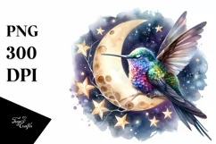 Vibrant Hummingbird Watercolor Clipart Product Image 3