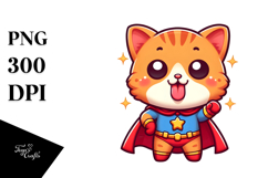 Playful Kitten with Cape, Transparent PNG Product Image 1