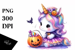 Cute Baby Unicorn Halloween Clipart Product Image 1