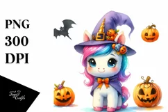 Cute Baby Unicorn Halloween Clipart Product Image 3