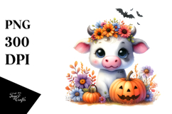 Cute Baby Cow Halloween Clipart Product Image 1