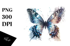 Butterfly Half of Butterfly Silhouettes PNG Product Image 1