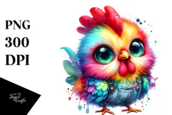 Crazy Cute Baby Rooster PNG Product Image 1