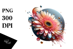 Abstract Golden Gerbera PNG Product Image 1