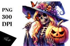 Colorful Witch Halloween Clipart Product Image 1