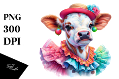 Colorful Baby Cow Flamenco Dancer PNG Product Image 1