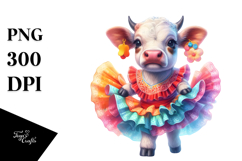 Colorful Baby Cow Flamenco Dancer PNG Product Image 1