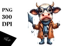 Watercolor Cow Clipart Product Image 1