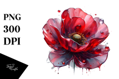 Abstract Glossy Poppy Metallic Watercolor Product Image 1