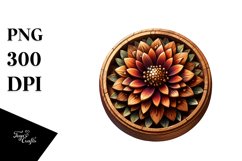 Stained Zinnia Wooden Clipart Product Image 1