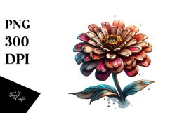 Stained Zinnia Wooden Clipart Product Image 1