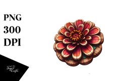 Stained Zinnia Wooden Clipart Product Image 1