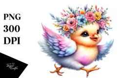 Excited Baby Chicken Watercolor Product Image 1
