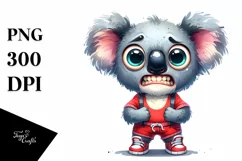 Watercolor Koala Big Eyes Standing Human Shoes Product Image 3