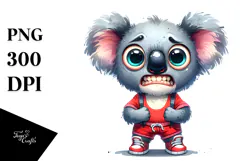 Watercolor Koala Big Eyes Standing Human Shoes Product Image 1