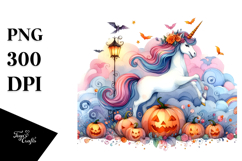 Vibrant Unicorn Halloween Clipart Product Image 1