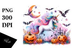 Vibrant Unicorn Halloween Clipart Product Image 1