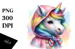 Colorful Baby Unicorn Raincoat PNG Product Image 1