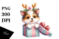 Watercolor Collie Baby PNG Product Image 3