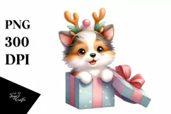 Watercolor Collie Baby PNG Product Image 3