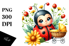 Colorful Ladybug Cradle Clipart Product Image 1