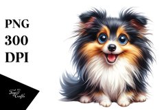 Crazy Enthusiastic Furry Sheepdog Clipart Product Image 1