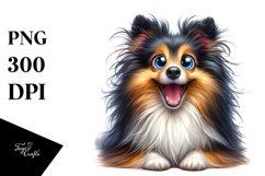 Crazy Enthusiastic Furry Sheepdog Clipart Product Image 3