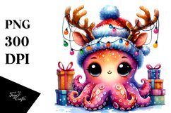 Watercolor Octopus Baby PNG Product Image 1