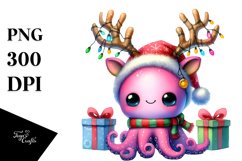 Baby Octopus in Winter Outfit, Transparent PNG Product Image 3