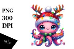 Watercolor Octopus Baby PNG Product Image 1