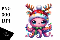 Watercolor Octopus Baby PNG Product Image 1