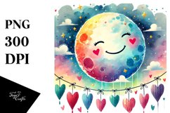 Colorful Moon Hearts PNG Product Image 1