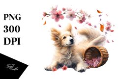 Watercolor Pastel Dog Tumbling Spring | Clipart Product Image 3