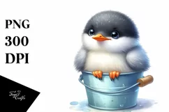 Colorful Arctic Tern in Watercolor Bucket | Clipart Product Image 1