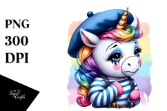 Colorful Baby Unicorn Mime PNG Product Image 1