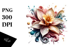 Glossy Daffodil Made of Splashy PNG Product Image 1