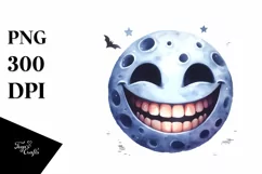 Funny Halloween Moon Smile | Sublimation Clipart Product Image 3