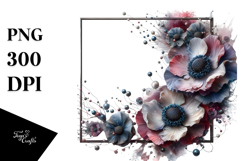 Anemone Watercolor Splash PNG Product Image 1