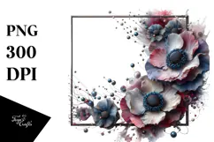 Anemone Watercolor Flower PNG Product Image 1