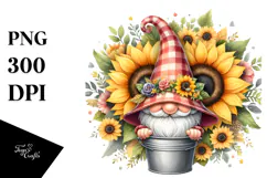 Gnome with Big Hat Watercolor PNG Product Image 1