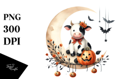 Graceful Cow with Bow and Tie PNG Product Image 1
