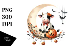 Graceful Cow with Bow and Tie PNG Product Image 1