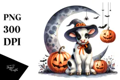 Funny Cow for Halloween PNG Product Image 1