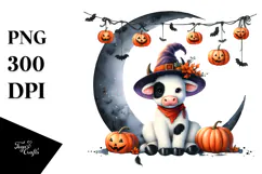 Funny Cow for Halloween PNG Product Image 1