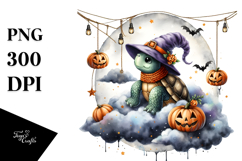 Halloween Turtle on Cloud, High-Res PNG Product Image 1
