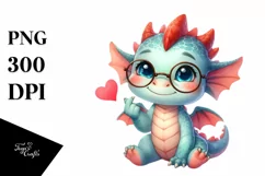 Cute Baby Dragon Showing Love Sign Clipart Product Image 3